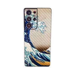 MIGHTY SKINS MightySkins Carbon Fiber Skin Compatible with Samsung Galaxy S21 Ultra - Great Wave of Kanagawa | Protective, Durable Textured Carbon Fiber Finish | Easy to Apply | Made in The USA
