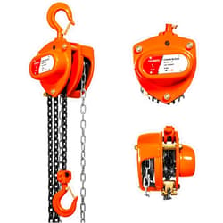 YATOINTO Chain Hoist 1 Ton(2200 Lbs) Capacity 20 FT Manual Hand Lift Steel Chain Block Hoist with 2 Heavy Duty Hooks Industrial Grade Steel Structures for Garages Automotive Machinery