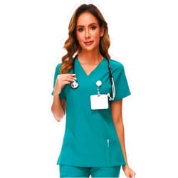 COZYFIT Scrub Tops for Woman - Soft Stretch, V-Neck Top Scrubs with 3 Pockets, Easy Care for Women