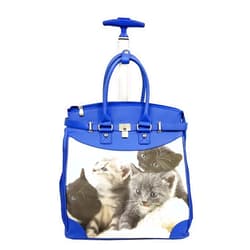 Rollies USA Rollies Kitten Rolling Blue 14-inch Laptop Travel Tote