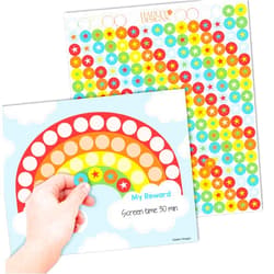 Hadley Designs Star Sticker Chart for Kids Behavior -25 Toddler Sticker Reward Chart for Kids Incentives, Behavior Chart for Kids at Home & Classroom, Rainbow Incentive Chart for Classroom Must Haves