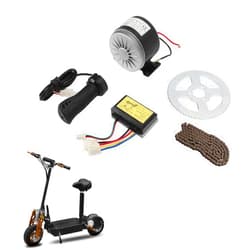 Asixxsix Electric Scooter Motor, DC 12V 250W 2750RPM High Speed Kart Motor Kit with Controller, 72 Teeth Chain Wheel, 46 Links Chain and Throttle Grip Brushed Speed Motor for DIY Part,
