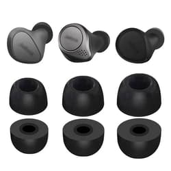 IiEXCEL 3 Pairs Memory Foam Elite 75T / Elite 3 / Elite 7 Pro Ear Tips Buds, Replacement Reduce Noise Comfortable Eartips Compatible with Jabra Elite 65T / Elite 7 Active/Elite 4 Active - S/M/L Black