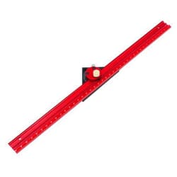 Hlsicnalm Precision Scribe Ruler Aluminum T-Type Line Drawing Hole Ruler Woodworking Square Layout Marking Gauge Easy to Use Red+Black 400mm