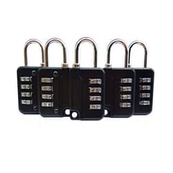 ZPLIUST 4 Digit Combinations Padlock The Safe Cipher Lock, for Gym Outdoor & School Employee Locker, Toolbox, Fence, Hasp Cabinet, Resettable Combo Locks (Black 5 Pack)