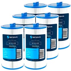 SpiroPure Replacement for Pleatco PWW35L Unicel 4CH-935 Filbur FC-0170 Baleen AK-90082 Nordic T-35 Waterway Plastics 817-4035 Hot Tub Spa Pool Filter Replacement Cartridge (Case of 6)