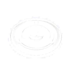 GUSTO [100 Count] Clear PET Plastic Flat Lids With Straw Slot for 12, 16, 20 & 24 oz. Milkshake Cups