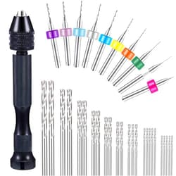 Mudder 36 Pieces Hand Drill Set, Include Pin Vise Hand Drill, Mini Drills and Twist Drills for Craft Carving DIY (0.3-1.2 mm PCB Drill)