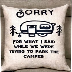 FaceYee Sorry for What I Said Camper Pillowcases Camping Park Camper Travel trailer Parking The camper Gift for camper RV Pillowcases 18x18inch Pillowcovers Linen Removable Two Side Color:Camper