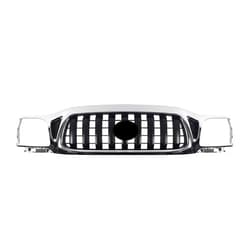 YILINGYI ABS Chrome Grille Front Grilles Shiny Front Center Mesh Grills Compatible With Toyota Tacoma 2001 2002 2003 2004(Electroplated silver)