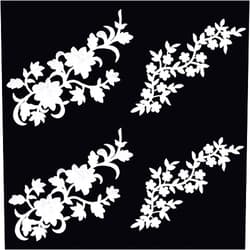 PH PandaHall 4pcs Flowers Iron On Patches, 2 Styles White Embroidery Applique Decorative Patches Embroidered Patch for DIY Cloth Jeans Hats Shirts Blouses Wedding Prom Dress Sewing, 9.5 12.7 inch