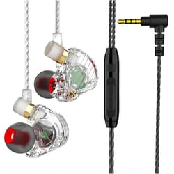 HJX QKZ SK3 Wired Earbuds,in Ear Monitor Headphones, IEM Earphones with 1DD, HiFi Gaming Earbuds, Bass Sound with New 10mm Dynamic Driver for Video Music (Transparent)