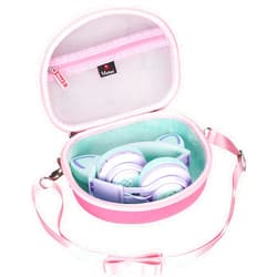 Mchoi Hard Carrying Case Suitable for Riwbox CT-7 Pink/for Jack CT-7S Cat Green 3.5mm/ for iClever IC-HS01 Bluetooth Wireless Over-Ear Headphones Headset for Kids Travel Protective Case, Case Only