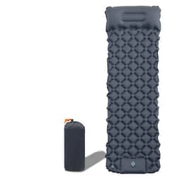 Rilycay Sleeping Mats Camping,Self Inflating Camping Pad with Foot Pump,193X60X6CM Ultralight Sleeping Pad,Portable Camping Bed for Hiking Backpacking Tent (Gray)
