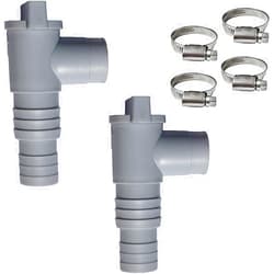 PIHIL 2PCS Swimming pool shut-off valve set,Maintenance Valve for Pool,for 32mm Hose Connection,with 4 Hose Clamps for Above Ground Pool and Pool Pump Maintenance