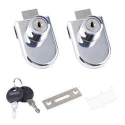 Jiangshen 2PCS Zinc Alloy Jewelry Cabinet Glass Lock Single Door Oval Glass Door Lock Display Cabinet Door Lock 408 Glass Lock