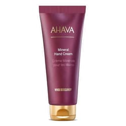 AHAVA Mineral Hand Cream Vivid Burgundy - Luxurious cream for thirsty hands for deep relief & nourishment, maintains smooth & supple hands, with exclusive Dead Sea Mineral blend Osmoter, 3.4 Fl.Oz