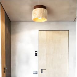 SIYANE Mid Century Modern Semi Flush Mount Ceiling Light Natural Stone Marble Small Hallway Ceiling Lamp Farmhouse Vintage Close to Ceiling Light Fixtures for Kitchen Laundry Room Porch Staircase