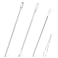 Salbsever 3Pcs Quick & Easy Threader Drawstring Replacement Tool Metal Hoodie String Puller Threader Drawstring Threader Tool Metal with 1pcs Tweezers Clip Needle for Jackets,Swim Trunks,Pants,Sweatpants