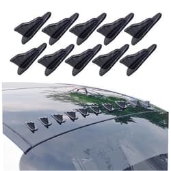 Yonwait 10 PCS Diffuser Shark Fin Kit Compatible with Spoiler Roof Wing Air Vortex Generator Car Exterior Accessories Carbon Fiber Black #100