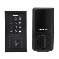 Kwikset SmartCode 270 Keyless Entry Electronic Touchpad Deadbolt Door Lock with Auto-Lock, Custom User Codes, Advanced Security in Matte Black Contemporary