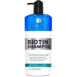 BELLISSO Biotin Shampoo for Thicker Stronger Hair - Volumizing & Thickening Shampoo for Men and Women - Sulfate Free, Salon Grade Formula to Boost Volume for Fine and Thinning Hair - Ideal for All Hair Types