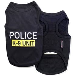 Parisian Pet Unisex Halloween Dog T-Shirt with Embroidered 'Police k-9 Unit' Dog Clothes - 100% Cotton, Dog Costume - Breathable Police Dog Vest - Machine Washable Dog Shirts for Small Dogs - S