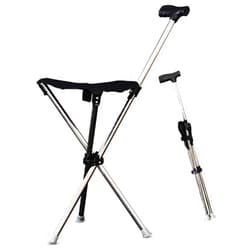 WBRSybUS Foldable Stool with Cane Bases Cane with Seat Foldable Walking Cane for Travel Lightweight Balancing 330 Lbs Walking Stick for Elderly 2-in-1 Lightweight Cane Stool
