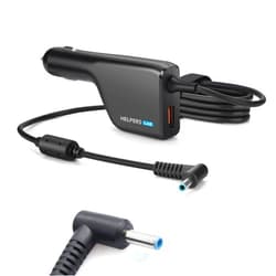 Helpers Lab 19.5V 3.33A 65W Blue Tip Car Adapter Charger with USB QC3.0 Compatible for HP Laptop Envy4 Envy6 EliteBook TouchSmart Folio Pavilion Stream Spectre Zbook chromebook Power Supply