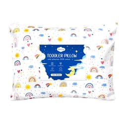 Babebay Toddler Pillow,13X18 Soft Toddler Pillows for Sleeping, Machine Washable Kids Pillow with Cotton Pillowcase, Perfect for Travel, Toddlers Cot