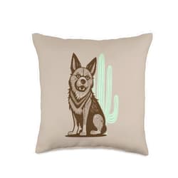 pupPUPs Dog in The Desert Throw Pillow, 16x16, Multicolor