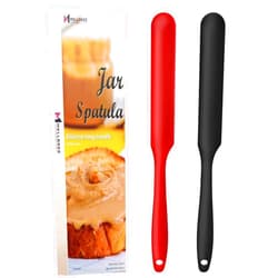 Mellbree Jar Spatula, Long Handle Silicone Jar Spatula Scraper for Jar Bottom of Mayo, Cool Whip, Peanut Butter, Condiments（Black/Red）
