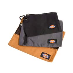 Dickies Set of 3 Small Canvas Utility Pouches, Zippered, for Organizing Small Tools and Fasteners, Grey/Tan/Black