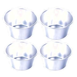 Kopida 4 Pieces Egg Tart Molds, Aluminum Alloy Pudding Mould Round Individual Mold, Durable Muffin Cup Egg Tart Mold Baking Tool for Cupcake Cake Cookie