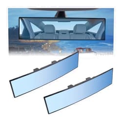 BELOMI 2 Pcs Rear View Mirror, Clip-on Wide Angle Panoramic Rearview Mirror to Eliminate Blind Spots, Interior Anti Glare HD Auto Rearview Mirror for Marine, Boat, Truck, SUV, Van (Blue)