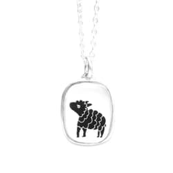 Mark Poulin Black Sheep Necklace - Charm pendant for Rebel Maverick or Outsider - Sterling Silver and Enamel