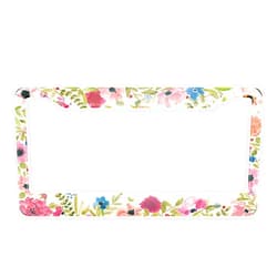 HOSNYE Watercolor Floral License Plate Frame Hand Painted Flower Metal License Plate Cover Front Plates Frames Car Tag Frame for Women Men US Vehicles Standard