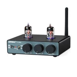 AIYIMA T1 PRO Tube Preamp Vacuum Pre-amp Receiver Home Audio Preamplifier with RCA/Bluetooth Input Bass Treble Controls for HiFi Stereo Amplifier/Powered Speakers,with AUX/12V Trigger Signal Output