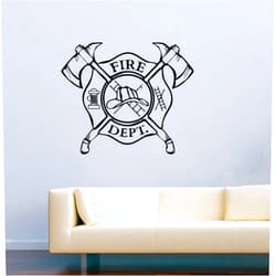 USA Decals4You Firefighter Vinyl Wall Decals Firefighter Logo Sticker Vinyl Murals Decor MK5084