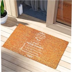 CustonCares Inspirational Quote Real Education Enhances The Dignity of A Human Being and Increases His Or Coconut Coir Doormat Indoor Outdoor Entryway Captures Dirt with Heavy Duty Backing Thick 24x36in