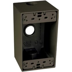 TayMac SD350Z Weatherproof Box, 1-Gang, (3) 1/2-Inch Outlets, Deep, Bronze