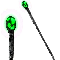 Spooktacular Creations Halloween LED Witch Staff Vintage Cane, Light Up Magic Walking Cane Prop Stick Accessory for Halloween Party Dress Up, Pretend Play Costume