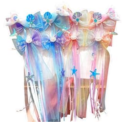 FZBNSRKO 4 Pairs Colorful Alligator Bow Clips Princess Bowknot Hair Barrettes Rainbow Ribbon Hair Bows for Girls infant Toddler(8 Pcs)