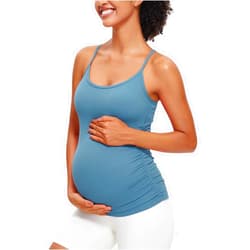 CRZ YOGA Butterluxe Y Back Maternity Tank Tops for Women Ruched Pregnancy Basic Camisole Sleeveless Athletic Yoga Shirts