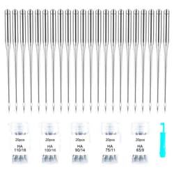 ilauke 100 PCS Sewing Machine Needles Universal Regular Point Needles for Singer Brother, Assorted Sizes HAX1 65/9, 75/11, 90/14, 100/16, 110/18 (Durable,Universal)