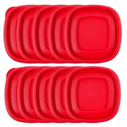MRX Solutions Replacement Lids for Rubbermaid Food Storage Containers - Fits 1.25-Cup and 2-Cup Sizes, BPA-Free & Leak-Resistant (10-Pack) (Red)