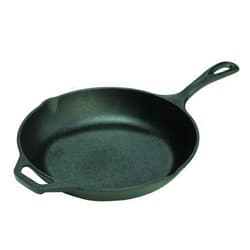 Lodge 10 Inch Cast Iron Chef Skillet. Pre-Seasoned Cast Iron Pan with Sloped Edges for Sautes and Stir Fry. 10