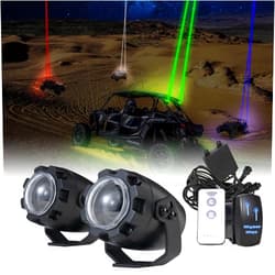 ANGU-OFFROAD ANGU OFFROAD RGBW Whipless Laser Whip Lights, 2PCS RGBW Whip Lights for Side by Side Spot Beam Pod Lights Whipless Whip Lights Laser Pod Lights for UTV ATV Can Am Dune Buggy RZR Polaris Golf Cart