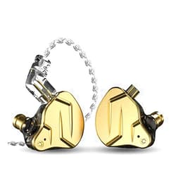 YINYOO KZ ZSN Pro X in Ear Buds Earphones Yinyoo Hybrid Dynamic Driver Balanced Armature Earbuds Headphones Dual Driver 1DD 1BA Deep Bass Stereo Sound Ergonomic Comfortable Earphones(Without mic, Golden) Gold without mic