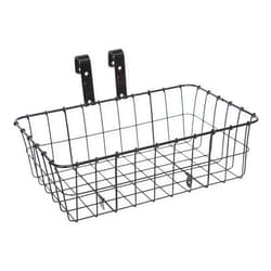 Wald 137 Standard Medium Front Handlebar Bike Basket with Hardware - Weather Resistant in Black - 15 x 10 x 4-3/4